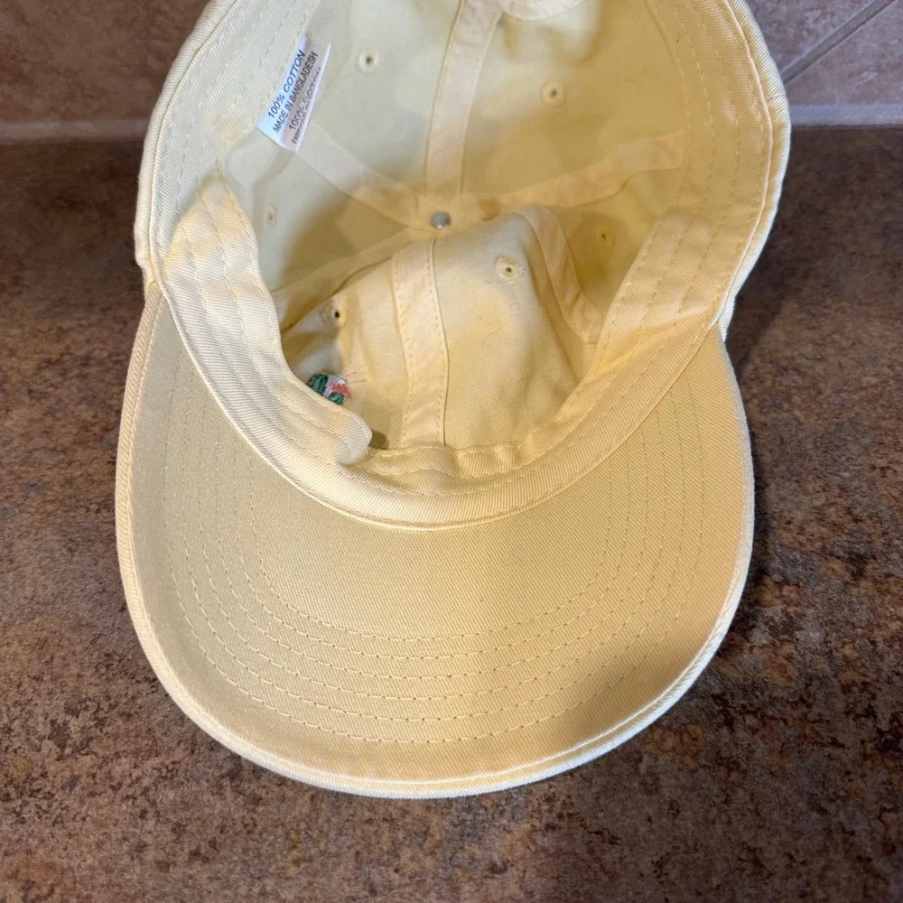 Cactus Embroidered Yellow Adjustable Cotton Baseball Trucker Cap Women Golf, Gym